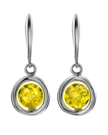 Lemon-Sparkling Amber Earrings In Sterling Silver The Flamenco, image 