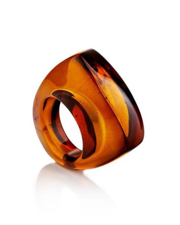 High Polished Amber Ring, Ring Size: 7 / 17.5, image 