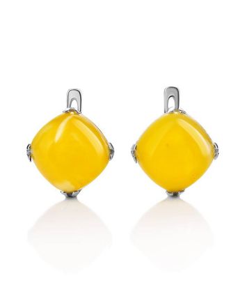 Silver Honey Amber Earrings The Byzantium, image 