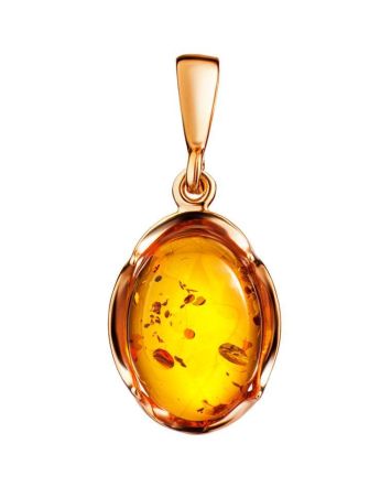 Fabulous Gold-Plated Pendant With Cognac Amber The Lyon, image 