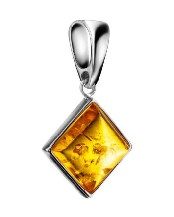 Bright Geometric Amber Pendant In Silver The Ovation, image 