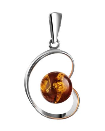Baltic Amber Pendant In Sterling Silver The Flamenco, image 
