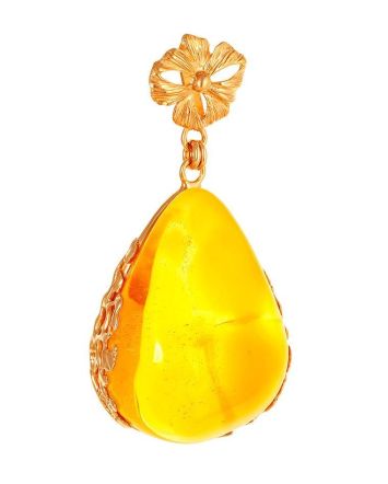 Bold Lemon Amber Pendant In Gold-Plated Silver The Cascade, image 