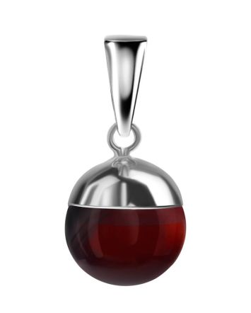 Silver Pendant With Cherry Amber The Paris, image 