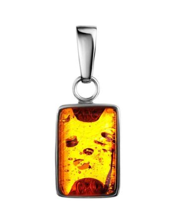 Geometric Silver Pendant With Amber The Copenhagen, image 