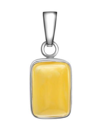 Geometric Amber Pendant In Silver The Copenhagen, image 