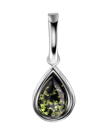 Small Amber Drop Pendant In Silver The Fiori, image 