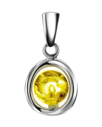 Lemon Amber Pendant In Sterling Silver The Flamenco, image 