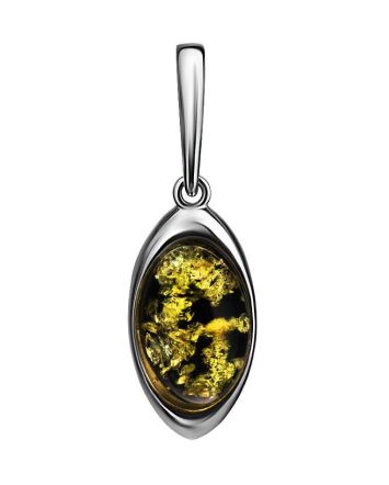 Cute Green Amber Pendant In Sterling Silver The Amaranth, image 