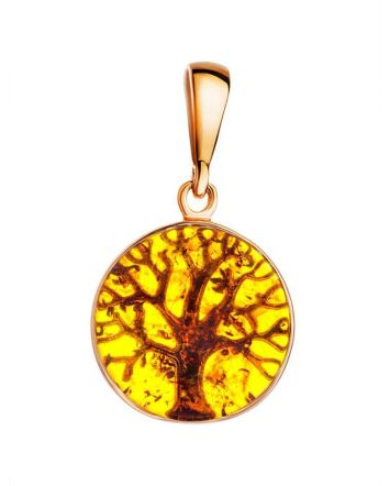 Amber Pendant In Gold-Plated Silver The Tree Of Life, image 