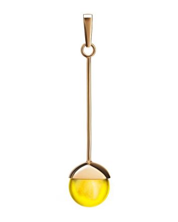Designer Gold-Plated Dangle Pendant With Amber The Paris, image 