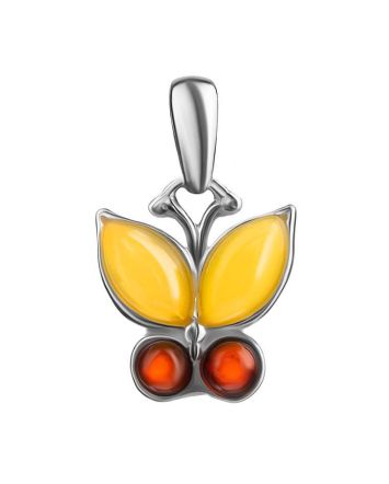 Multicolor Amber Butterfly Pendant The April, image 