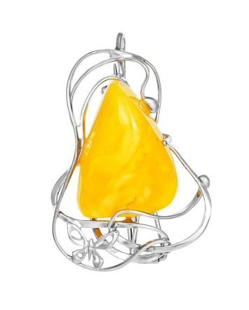 Honey Amber Brooch In Sterling Silver The Rialto, image 