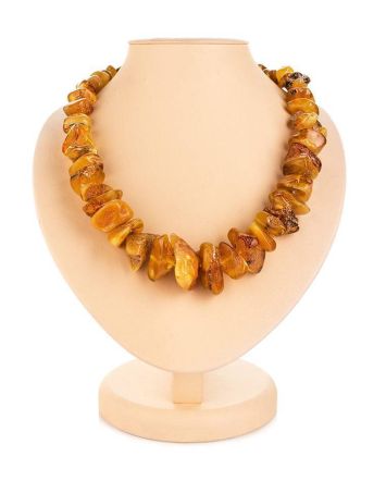 Raw Amber Beaded Necklace, image 