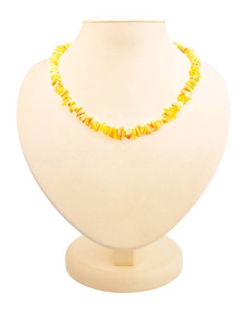 Unpolished Amber Beaded Necklace, image 