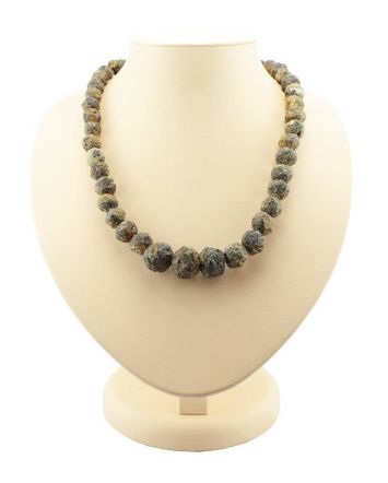 Black Amber Ball Beaded Necklace The Meteor, image 