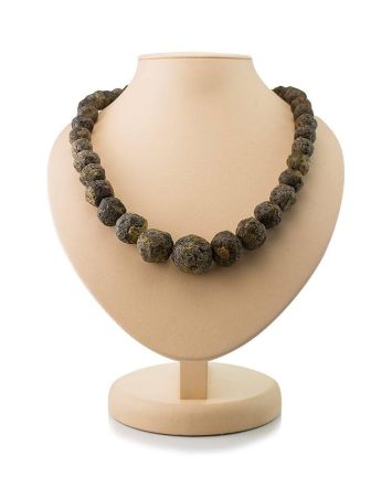 Hammer Cut Amber Beaded Necklace The Meteor, image 