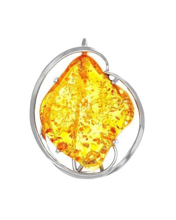 Exclusive Lemon Amber Brooch In Sterling Silver The Rialto, image 