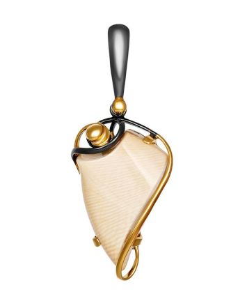 Designer Gold-Plated Pendant With Natural Mammoth Tusk The Era, image 