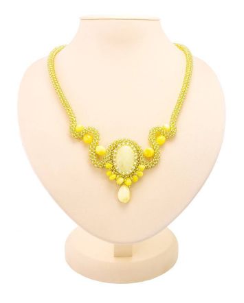 Braided Necklace With Amber And Glass Beads The Fable, image 