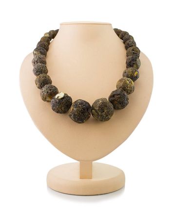 Amber Oversized Ball Beaded Necklace The Meteor, image 