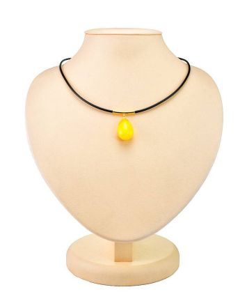 Chic Honey Amber Pendant Necklace, image 