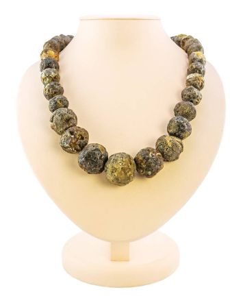 Black Amber Ball Beaded Necklace The Meteor, image 