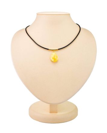 Boho Chic Style Natural Amber Pendant, Length: 42, image 