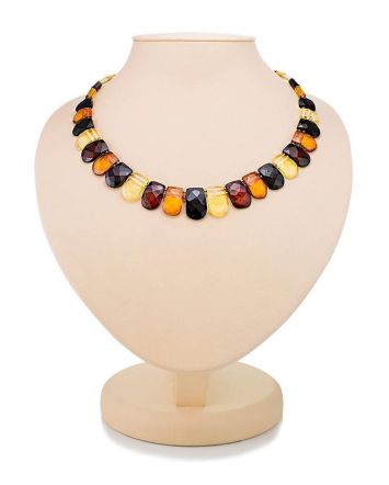 Multicolor Faceted Amber Necklace The Cleopatra, image 