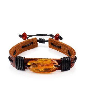 Cognac Amber Leather Bracelet The Copacabana, image 