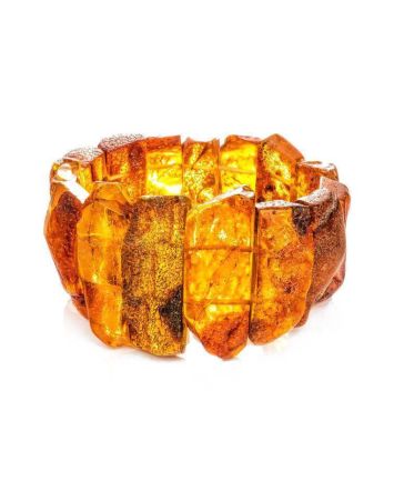 Unpolished Amber Elastic Bracelet The Volcano, image 