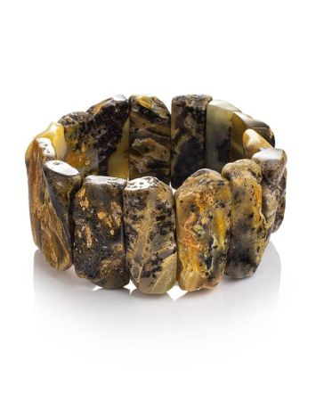 Bold Amber Flat Beaded Bracelet The Volcano, image 