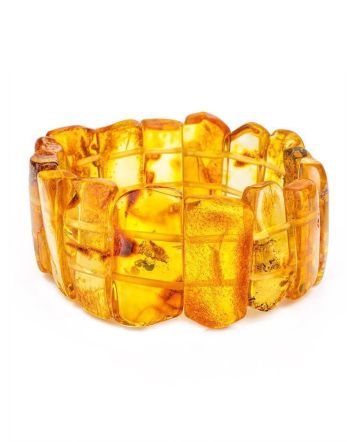 Lemon Amber Flat Beaded Bracelet The Volcano, image 