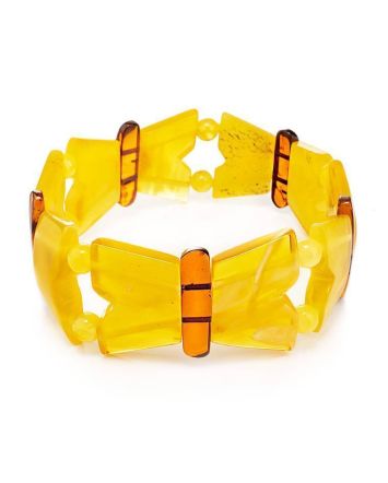 Multicolor Amber Stretch Bracelet The Butterfly, image 
