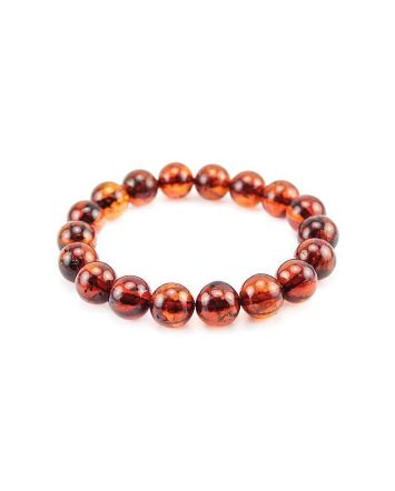 Cognac Amber Beaded Bracelet, image 