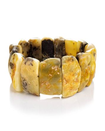 Unpolished Amber Stretch Bracelet The Volcano, image 