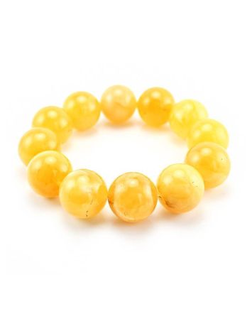 Butterscotch Amber Ball Beaded Bracelet, image 