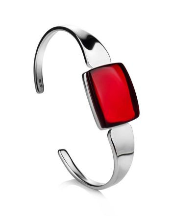 Fantastic Red Amber Bracelet In Sterling Silver The Sangria, image 