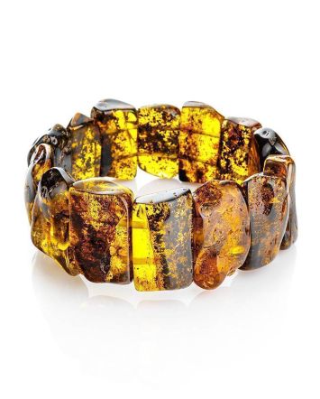 Bold Cognac Amber Stretch Bracelet The Volcano, image 