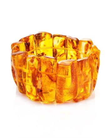 Bright Cognac Amber Elastic Bracelet The Volcano, image 