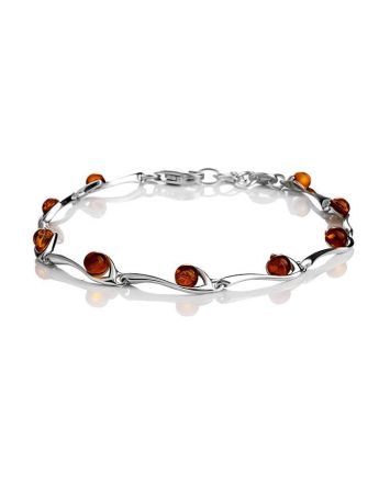 Cute Link Amber Bracelet In Sterling Silver The Leia, image 