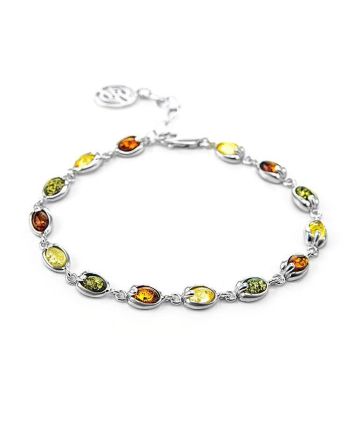 Silver Amber Link Bracelet The Astrid, image 