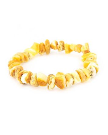 Unpolished Amber Beaded Bracelet, image 