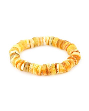 Raw Amber Elastic Beaded Bracelet, image 