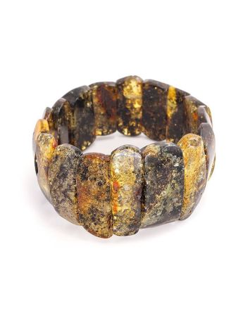 Bold Green Amber Stretch Bracelet The Volcano, image 