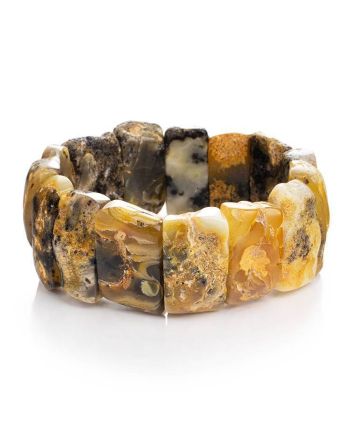 Bold Raw Amber Stretch Bracelet The Volcano, image 