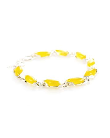 Silver Amber Link Bracelet, image 