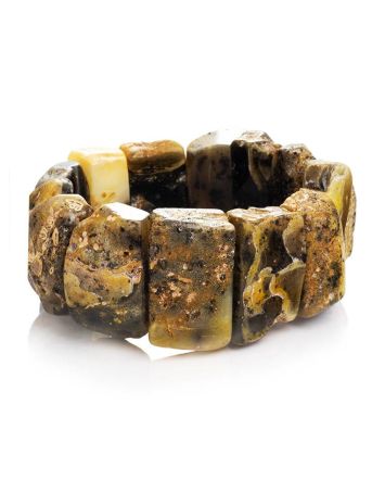 Bold Raw Amber Stretch Bracelet The Volcano, image 