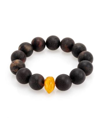 Bold Dark Amber Beaded Bracelet The Cuba, image 