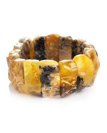 Statement Raw Amber Stretch Bracelet The Volcano, image 